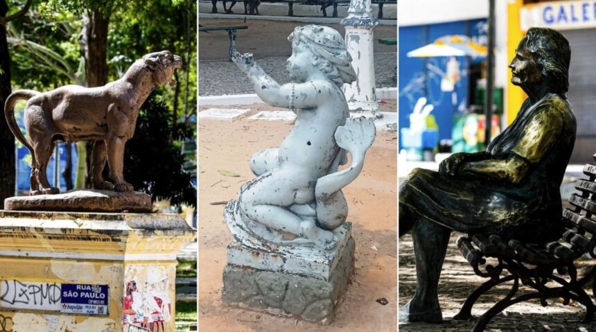 esculturas-historicas-do-centro-de-fortaleza-sao-retiradas-para-restauracao,-diz-prefeitura